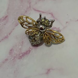 Bee Charm 925 Sterling Silver And Gold Tone